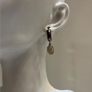 Vintage Circle Pave Charm Earrin